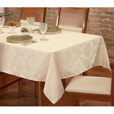 Imagem de Toalha De Mesa Retangular Grande Jacquard Luxuosa 10 Lugares - Enxovai