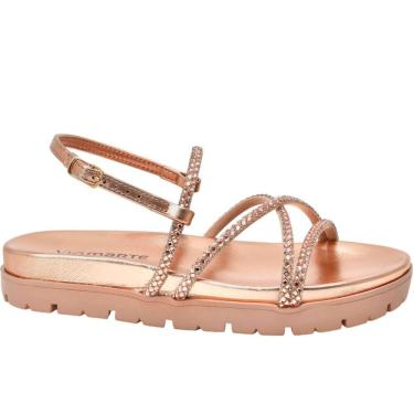 Imagem de Sandália Papete Feminina Casual Dia a Dia Conforto com Strass Via Marte 102-007