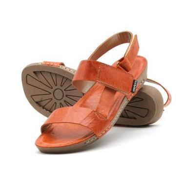 Imagem de Sandália Flatform Goa Em Couro Crush Laranja - 14255Cl - Andacco