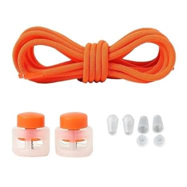 Imagem de Elastic Laces Sneakers Round Rubber Bands No Tie Shoelaces Unisex Basketball Shoe Laces Children Free Tie Shoestrings(Orange)