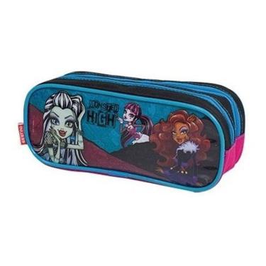 Imagem de Estojo Duplo Escolar Monster High Infantil Porta Lápis