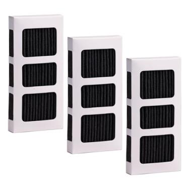 Imagem de Pacote com 3 filtros de ar para Frigidaire Pureair Ultra 2, filtro de ar de geladeira compatível com Electrolux 242047805, 5303918847, EAP12364179, reduz odores com filtro de carvão ativado