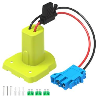 Imagem de Kzreect Adaptador de bateria Power Wheels para bateria Ryobi 18V com conector de chicote de fios, compatível com carros Peg Perego, conversor de bateria com fio 12AWG, suporte de fusíveis e fusíveis