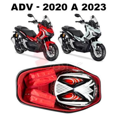 Imagem de Forração Honda ADV 150 Baú Forro Premium Scooter Vermelho - Jaspe Atel
