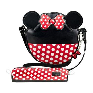 Imagem de Kit Bolsa Infantil Feminina Laço com Estojo Magicc Bolsas KI-224
