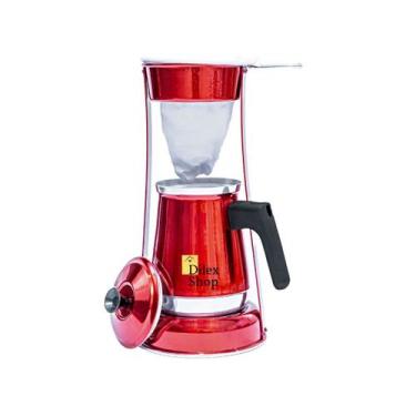 Imagem de Bule Com Mancebo Coador De Café Retro Em Alumínio - DA ALUMINIOS, Verm
