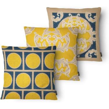 Imagem de Kit 3 Capas de Almofada Decorativa Belchior com Zíper Tecido Especial 