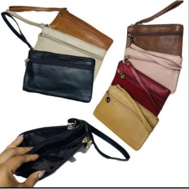 Imagem de Kit 03 Bolsa Carteira de Mão Feminina Anti Furto Anti Perda - On.shop
