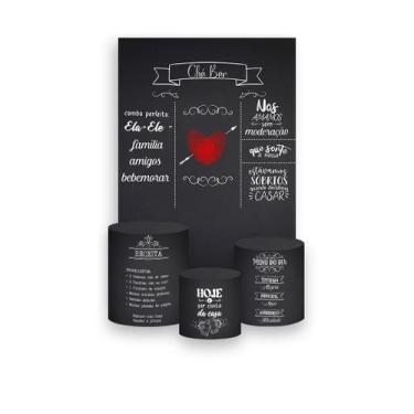 Imagem de Painel De Festa Vertical 1,50 x 2,20 + Trio De Capas Cilindro - Chalkb