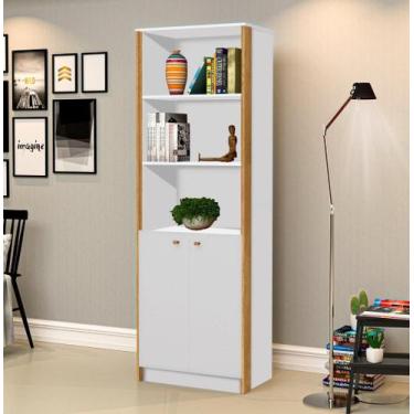 Imagem de Estante Para Escritório OFF Com Prateleiras Para Objetos e 2 Portas Co