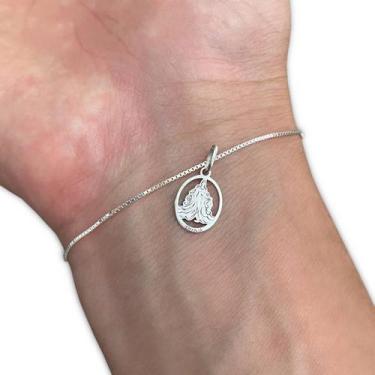 Imagem de Pulseira Veneziana Pingente Iemanjá Orixá Prata 925 Legítima - Hakuna 