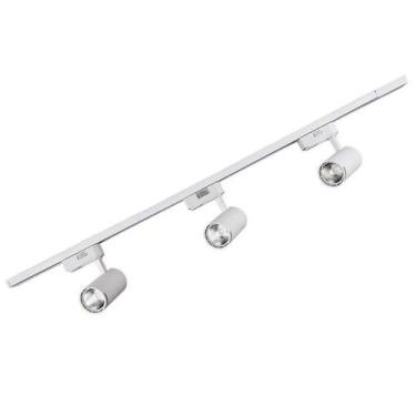 Imagem de Trilho Eletrificado Com 3 Spot Direcionavel 1 Metro Branco Led 7W 6500