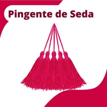 Imagem de Pingente De Seda Tassel - Franja - Rosa Neon - Com 50 Unidades - Nybc