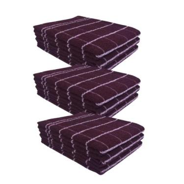 Imagem de Kit 9 panos de prato teka chef premium atoalhado 100% algodão 45 x 70c