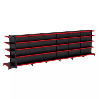 Imagem de Gondola Centro 170 Fit Ate 6 Metros 1 Ponta Preto 65b Pe Vermelho - AM