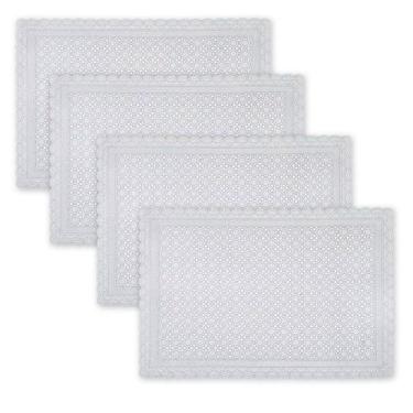 Imagem de Toalha De Geladeira Pvc Rendado kit 04 Pçs Pequenas Flores - Plast.co
