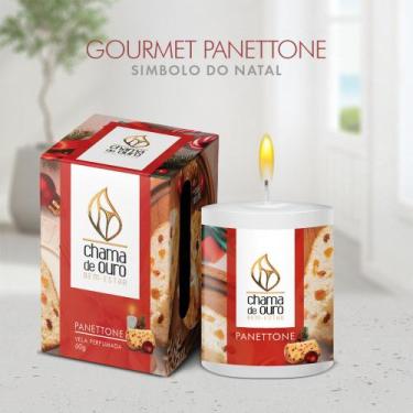 Imagem de Vela Aromática Vela Perfumada 60g Gourmet - Panetone - Chama de Ouro