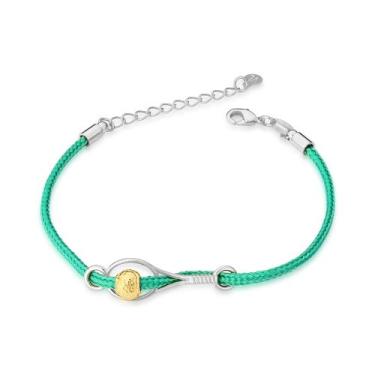 Imagem de Pulseira Raquete de Tennis Prateada no Paracord Verde - VL ACCESSOIRES
