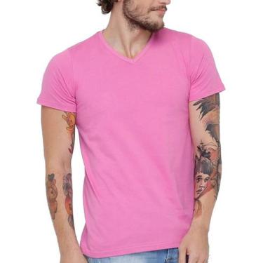 Imagem de Kit 3 Camisetas Gola V Masculina Básica Lisa Algodão Blusa - Vesttuari