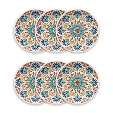 Imagem de TarHong Prato de jantar Planta Desert Rio, 26,6 cm, Planta (planta à base de melamina), à prova de estilhaçamento, entretenimento interno/externo, conjunto de 6