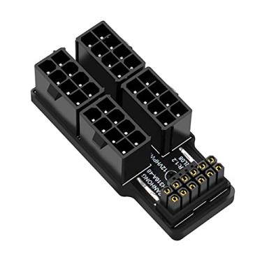 Imagem de NFHK Adaptador modular de alimentação 12VHPWR ATX3.0 PCI-E 5.0 para quatro ATX 8P com ângulo descendente de 90 graus para placa gráfica 4080 5090TI 16 pinos 12 + 4P