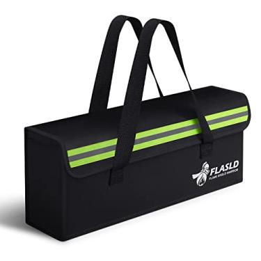 Imagem de FLASLD Bolsa segura para bateria E-Bike à prova de explosão – Bolsa Lipo à prova de fogo de grande capacidade para carregamento e armazenamento de bateria Ebike (49 x 11 x 18 cm)