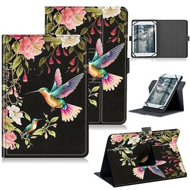Imagem de RWUTYTIUL Capa universal para tablet Walmart Onn 7 polegadas, 3ª geração 2022 (modelo: 100071481), capa protetora com suporte com múltiplas visualizações de couro PU para tablet Onn 7 2022, beija-flor