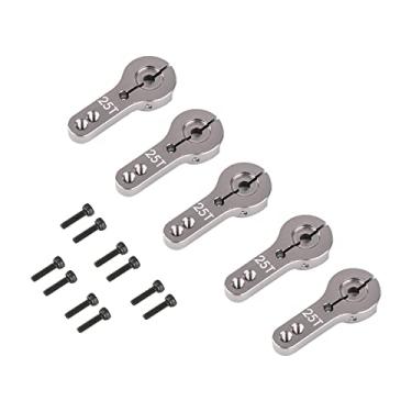 Imagem de 5 Pack 25T Aluminum Servo Horns M3 Threads Metal Steering Rocker Arm for 1/8 1/10 RC Car Truck Airplane Boat Robot Part