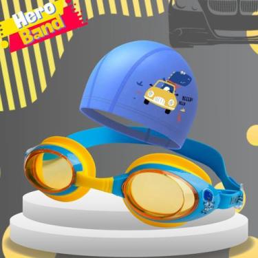 Imagem de Kit Óculos Natação Piscina Praia Infantil Hero Band A, Azul água espaç