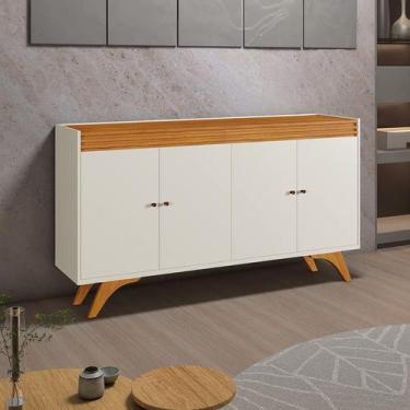 Imagem de Buffet para Sala de Jantar 4 Portas Moderno - Sevilha-Off white - Mava