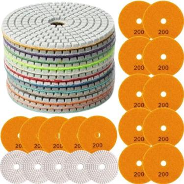 Imagem de 20 X Lixas Discos Grão Liso 4 Pol. 100mm Diamantada Granito Mármore Ka