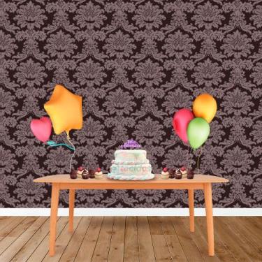 Imagem de Painel Retangular em Jacquard Marrom Medalhão - Jacquard Tradicional, 