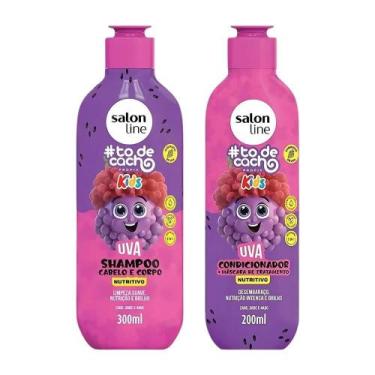 Imagem de Kit Shampoo 300ml + Condicionador Salon Line Tô de Cachos Uva Kids 200