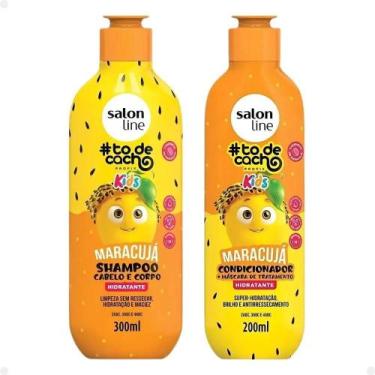 Imagem de Kit Shampoo 300ml + Condicionador Salon Line Tô de Cachos Maracujá Kid