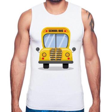 Imagem de Regata Ônibus Escolar - Foca na Moda, Branco, GGG