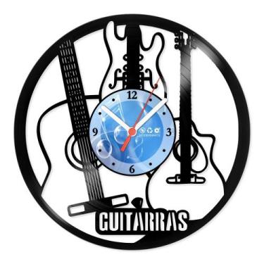 Imagem de Relógio De Parede Disco Vinil Música - Guitarras - VMU-086 - Modernart