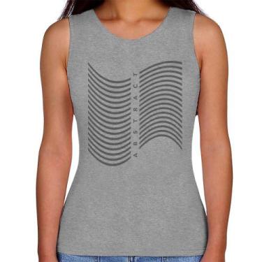 Imagem de Regata Feminina Abstract Waves - Foca na Moda, Cinza, P