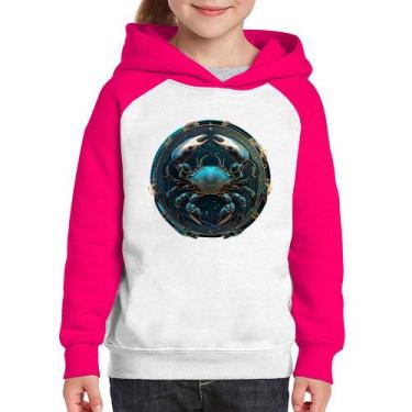 Imagem de Moletom Infantil Câncer Sígno - Foca na Moda, Branco, Rosa, 2