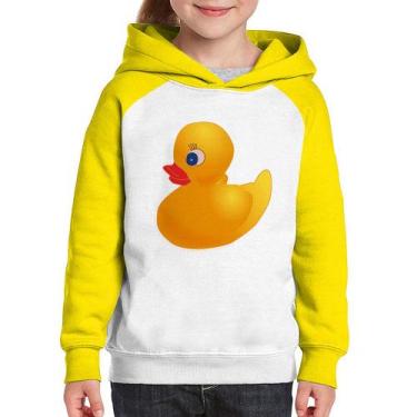 Imagem de Moletom Infantil Patinho de Borracha - Foca na Moda, Branco, Amarelo, 