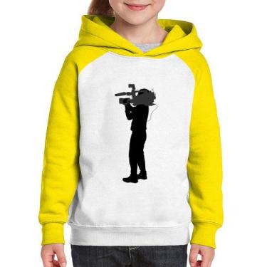 Imagem de Moletom Infantil Cameraman - Foca na Moda, Branco, Amarelo, 6