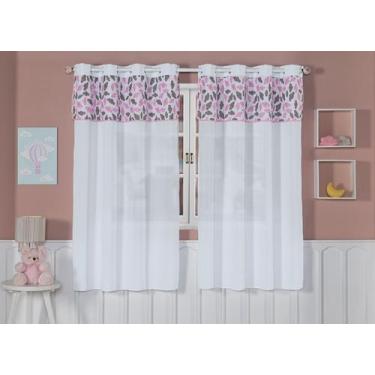 Imagem de Cortina Quarto Bebê Infantil Menino E Menina 2,90x1,80 Estampada Lisa 
