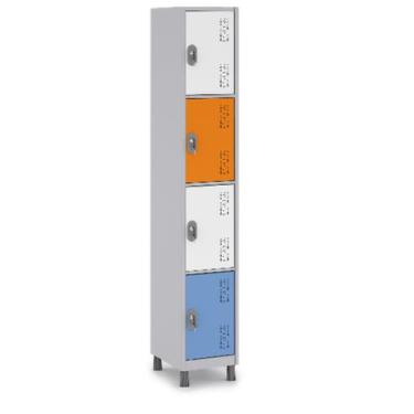 Imagem de Armário de Aço 4 Portas para Academias e Vestiários - W3, Tricolor