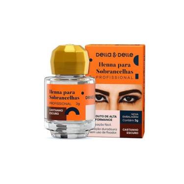Imagem de Henna Para Designer de Sobrancelhas Della E Delle 3g Castanho Escuro