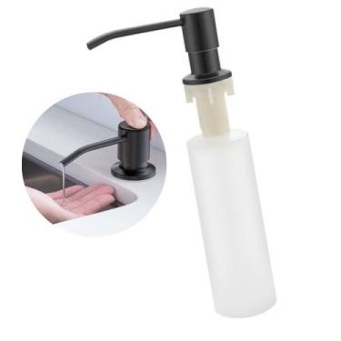 Imagem de Dispenser De Detergente Para Embutir 350ml Aço Inox 304 Preto Fosco - 