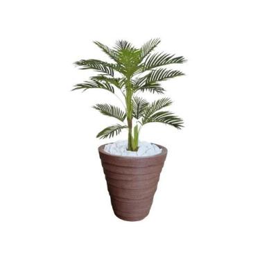 Imagem de Planta Artificial Árvore Palmeira Areca 1,1m kit + Vaso Redondo D. Gra