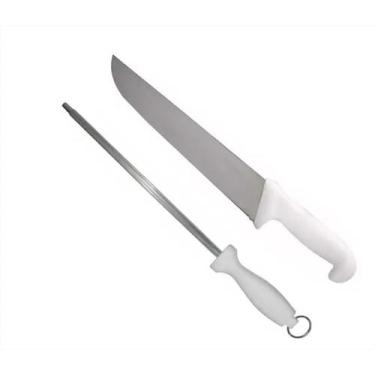 Imagem de Kit Churrasco 2 Peças Faca E Chaira Ke Home Branco