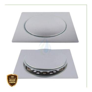 Imagem de Ralo Click 15x15 Cm Inteligente Cores Em Aço Inox Banheiro - Confiança