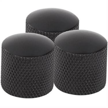 Imagem de Kit Com 03 Knob Pressão Metal Preto Guitarra Baixo Strinberg