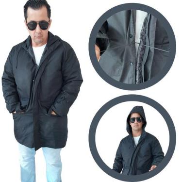 Imagem de Japona preta jaqueta bobojaco masculino moletom parka tatico - Sene Mi