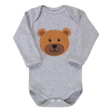 Imagem de Body Manga Longa Ursinho 3D Mescla para Bebê Menino - Era Uma Vez, 9-1